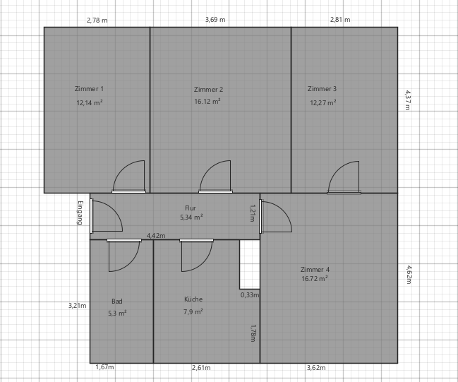 Etagenwohnung Bischofsheim - 4 Zimmer, 77 m&sup2;, 1.100&euro; | Angebot:26964277